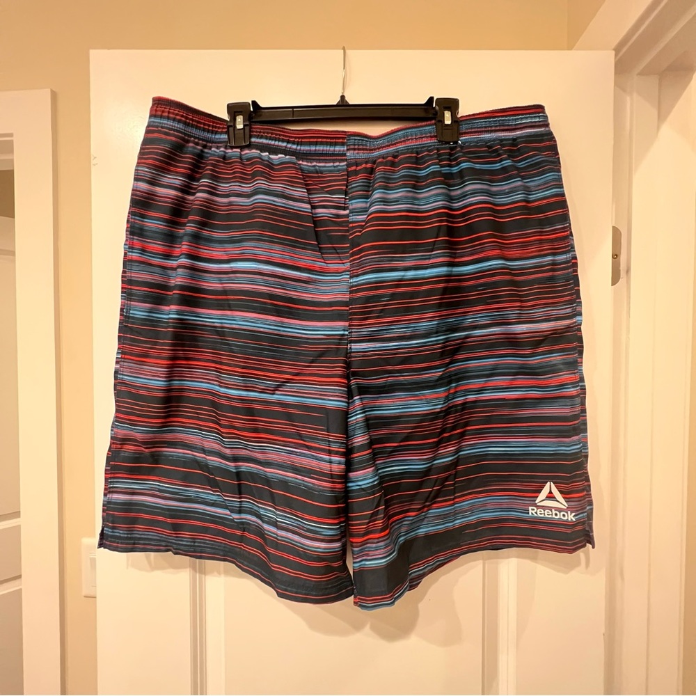 Men’s Reebok Multicolor Striped Swim Shorts